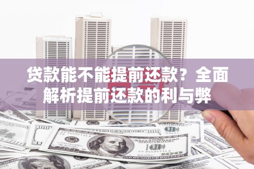 新昌贷款能不能提前还款？全面解析提前还款的利与弊