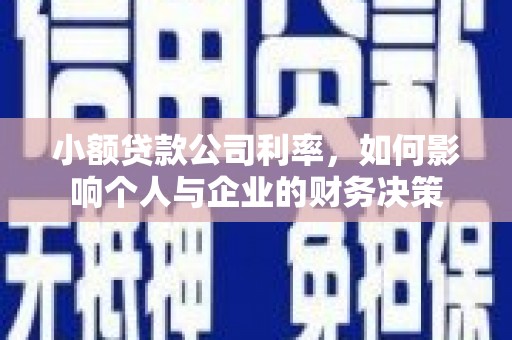 新昌小额贷款公司利率，如何影响个人与企业的财务决策