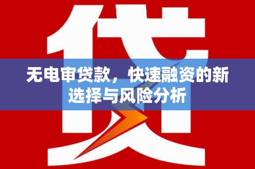 新昌无电审贷款，快速融资的新选择与风险分析