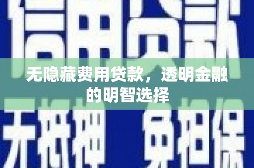 新昌无隐藏费用贷款，透明金融的明智选择