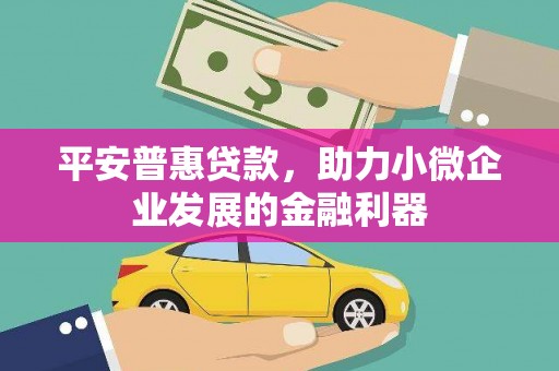 新昌平安普惠贷款，助力小微企业发展的金融利器