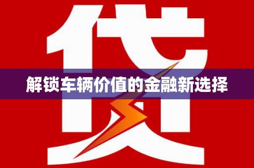 新昌解锁车辆价值的金融新选择